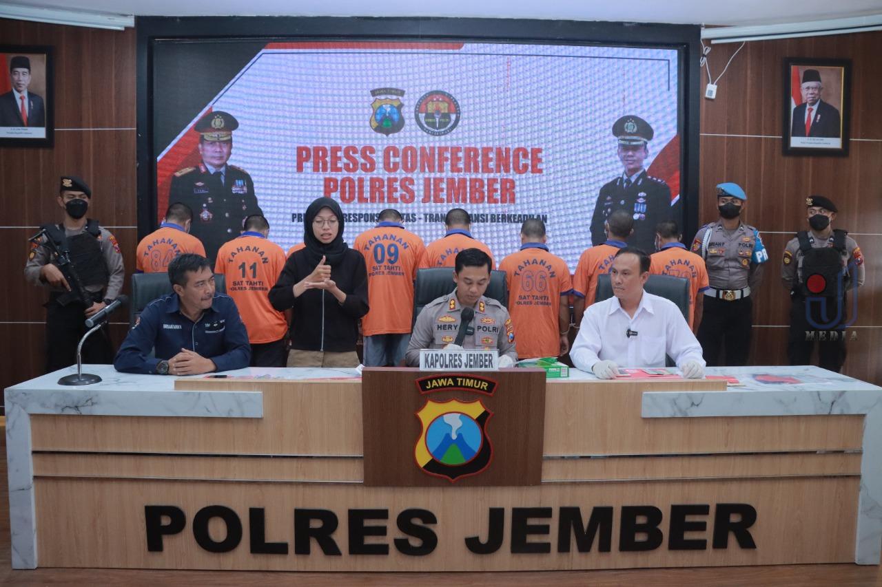 8 Tersangka Jaringan Narkoba di Wilayah Jember Ditangkap Polisi