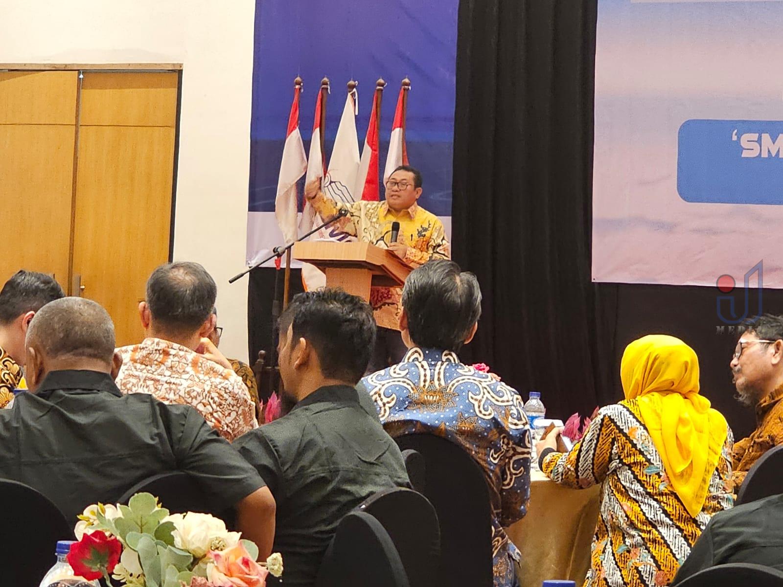 Ketua Umum Firdaus, di Forum Rapat Kerja Nasional SMSI di Aula Hotel Candi Bentar Ancol Jakarta