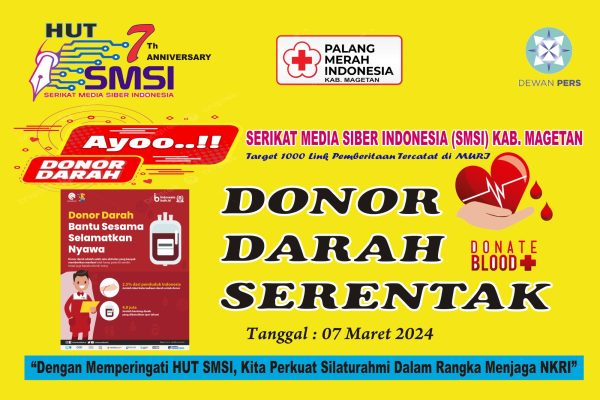 “Donor Darah Serentak” Akan Digelar Saat Unniversary 7 Tahun SMSI D (1)