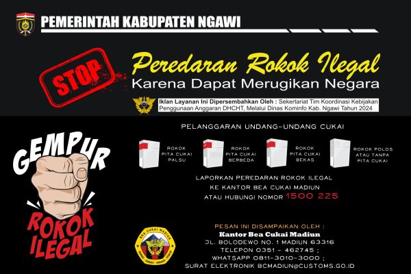 Bea & Cukai Madiun Sosialisasi Gempur Rokok Ilegal di Ngawi