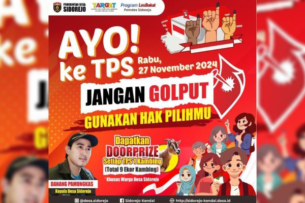 Rogoh Kocek Pribadi, Kades Sidorejo Kendal Bagikan Kupon Hadiah Agar Jangan Golput