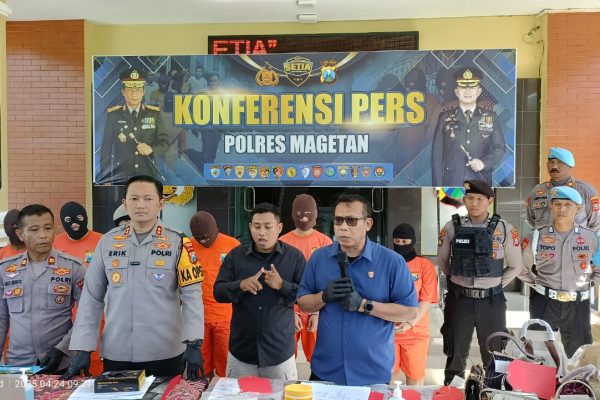 Konferensi Pers : Ungkap Kasus Penipuan, Pencabulan, dan Narkoba di Wilayah Hukum Polres Magetan