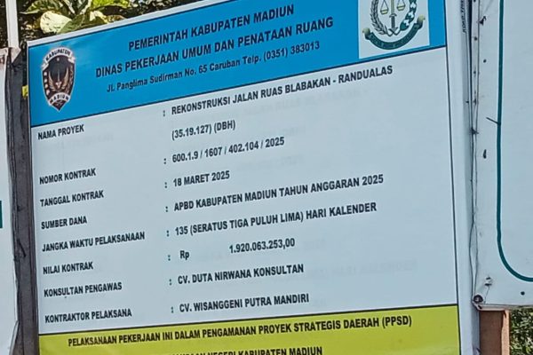 Rekontruksi Ruas Jalan Randualas – Blabakan Madiun Berjalan Lancar