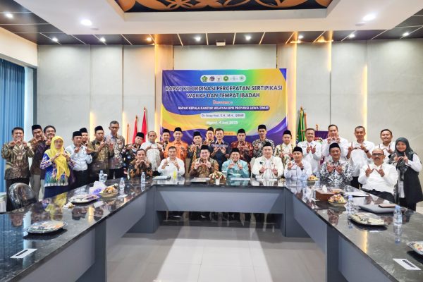 Kakanwil BPN Jatim Kunjungi BPN Ngawi, Optimis Sertifikasi Wakaf Tuntas Tahun Ini