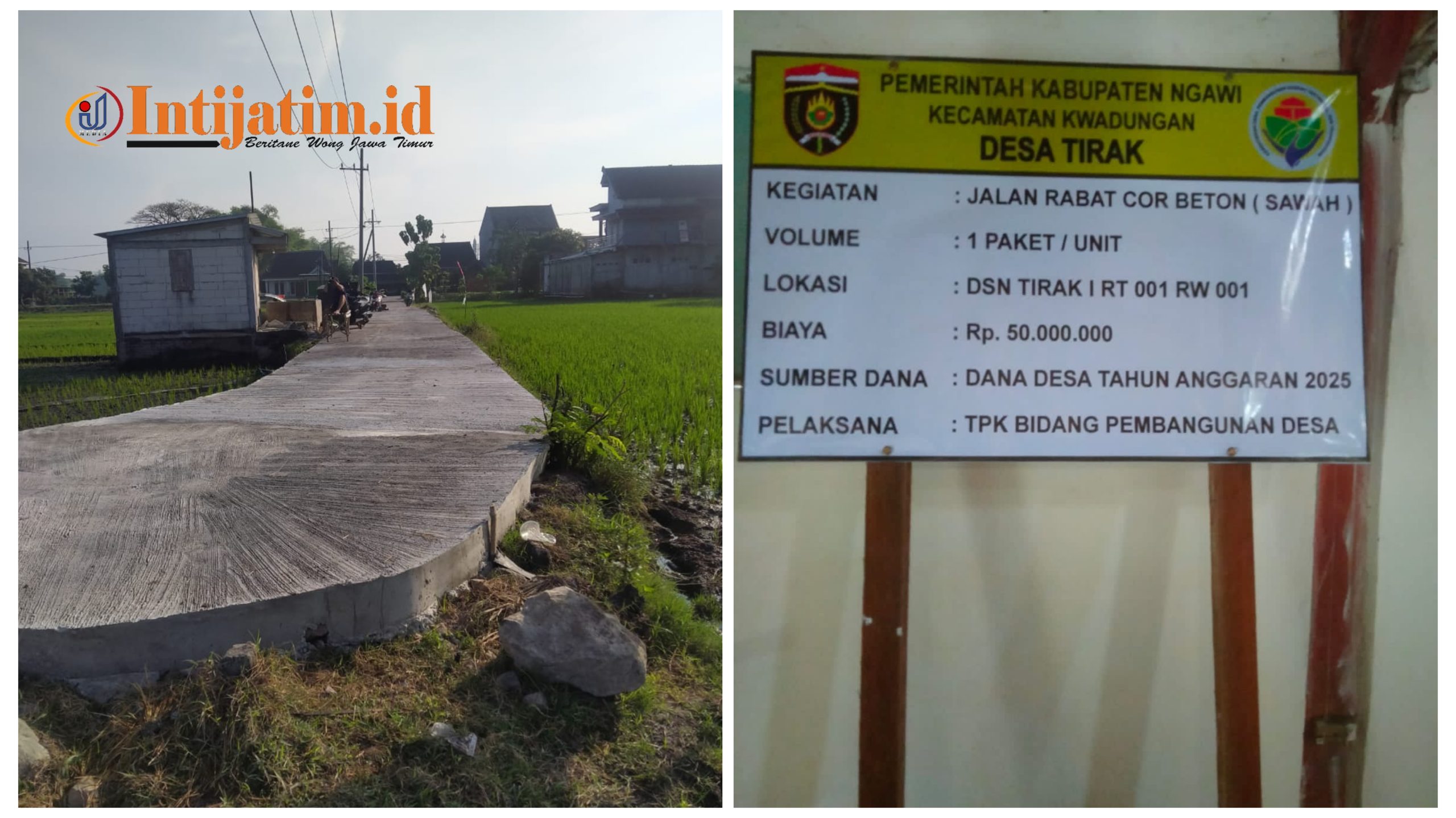 Pemdes Tirak Bangun Rabat Jalan untuk Mobilisasi Petani