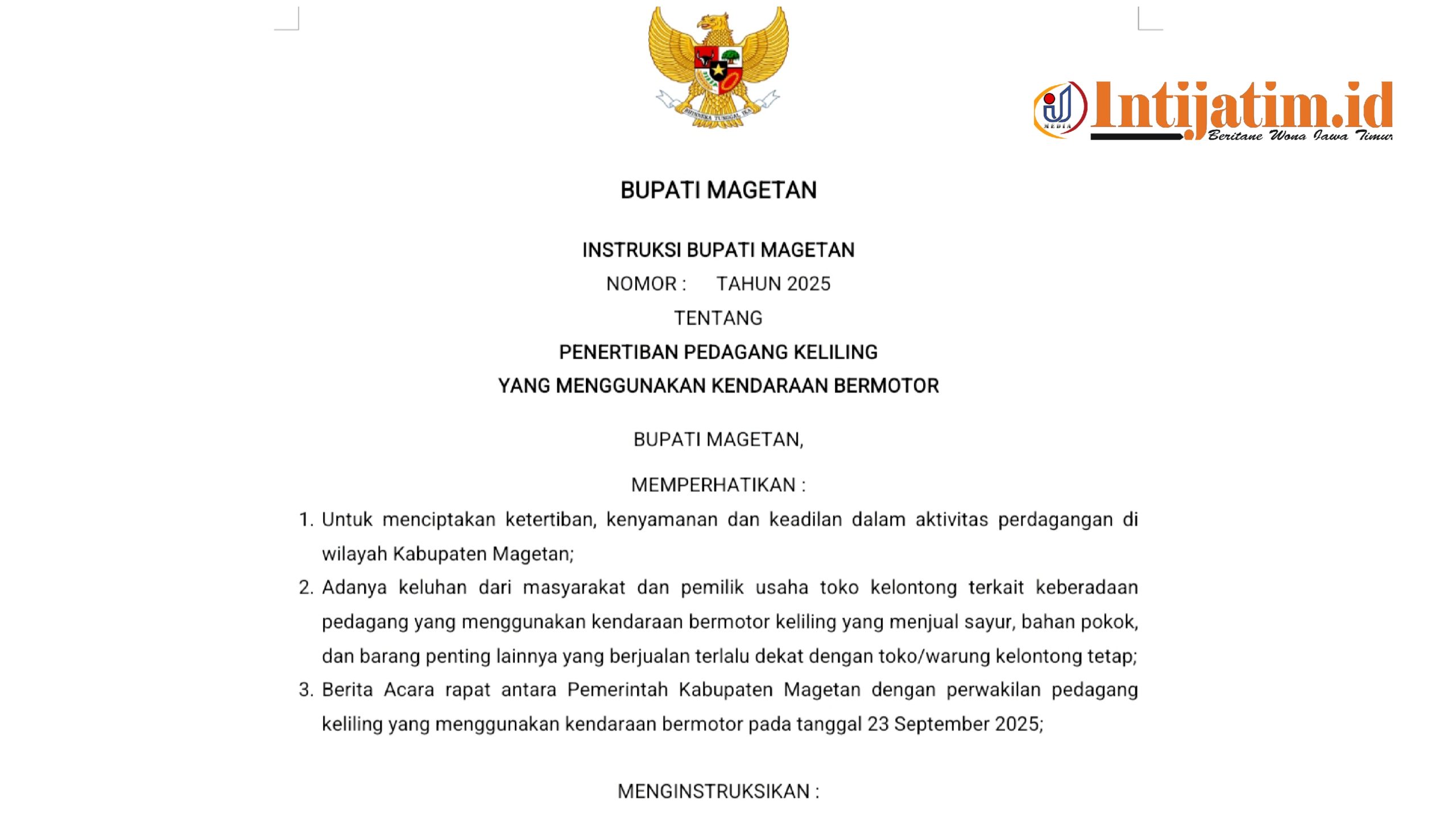 Audiensi Pedagang Ethek dengan Pemkab Magetan