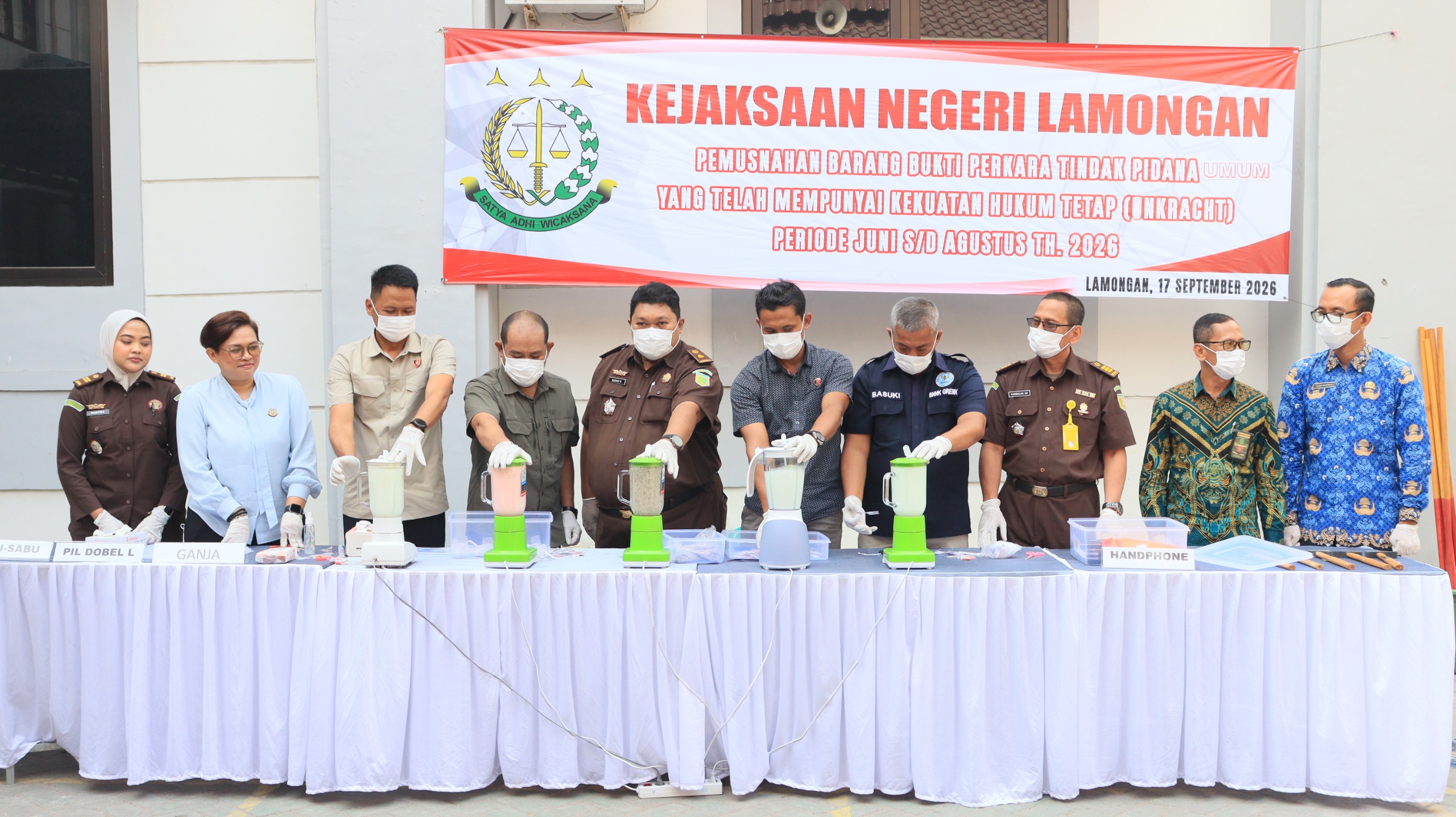 Barang Bukti 38 Perkara Dimusnahkan Kejari Lamongan, Narkotika Mendominasi