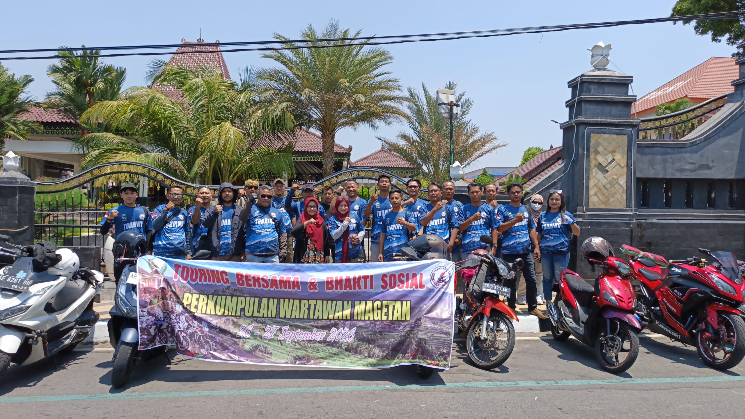 Bawa Misi Kemanusiaan, Puluhan Jurnalis Magetan Bersama Kominfo Touring Bareng ke Jawa Tengah