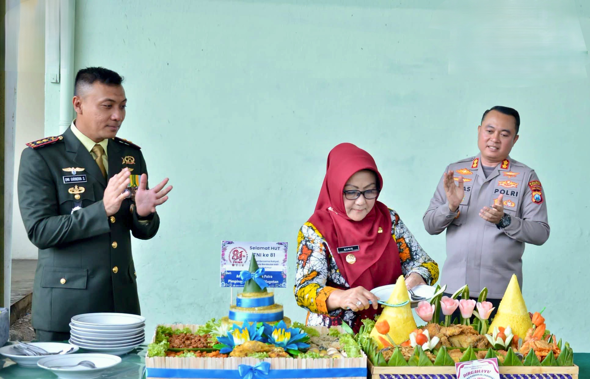HUT ke-81 TNI, Kodim Magetan Dapat Ucapat Selamat dari Bupati dan Kapolres